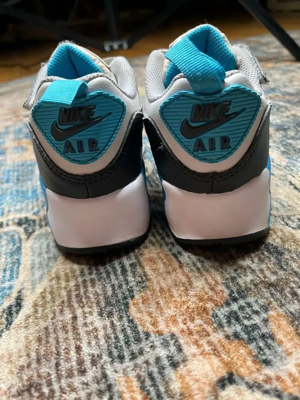 Nike Air Max 90 EasyOn Preschool Sneakers Platinum Tint/Blue Lightning/Wolf Grey